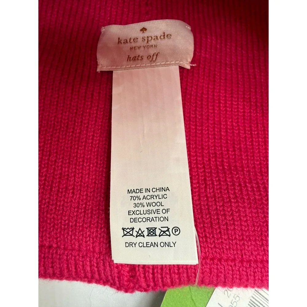 HOT PINK Kate Spade New York Fingerless Gloves/Arm Warmer & MATCHING BEANIE HAT!